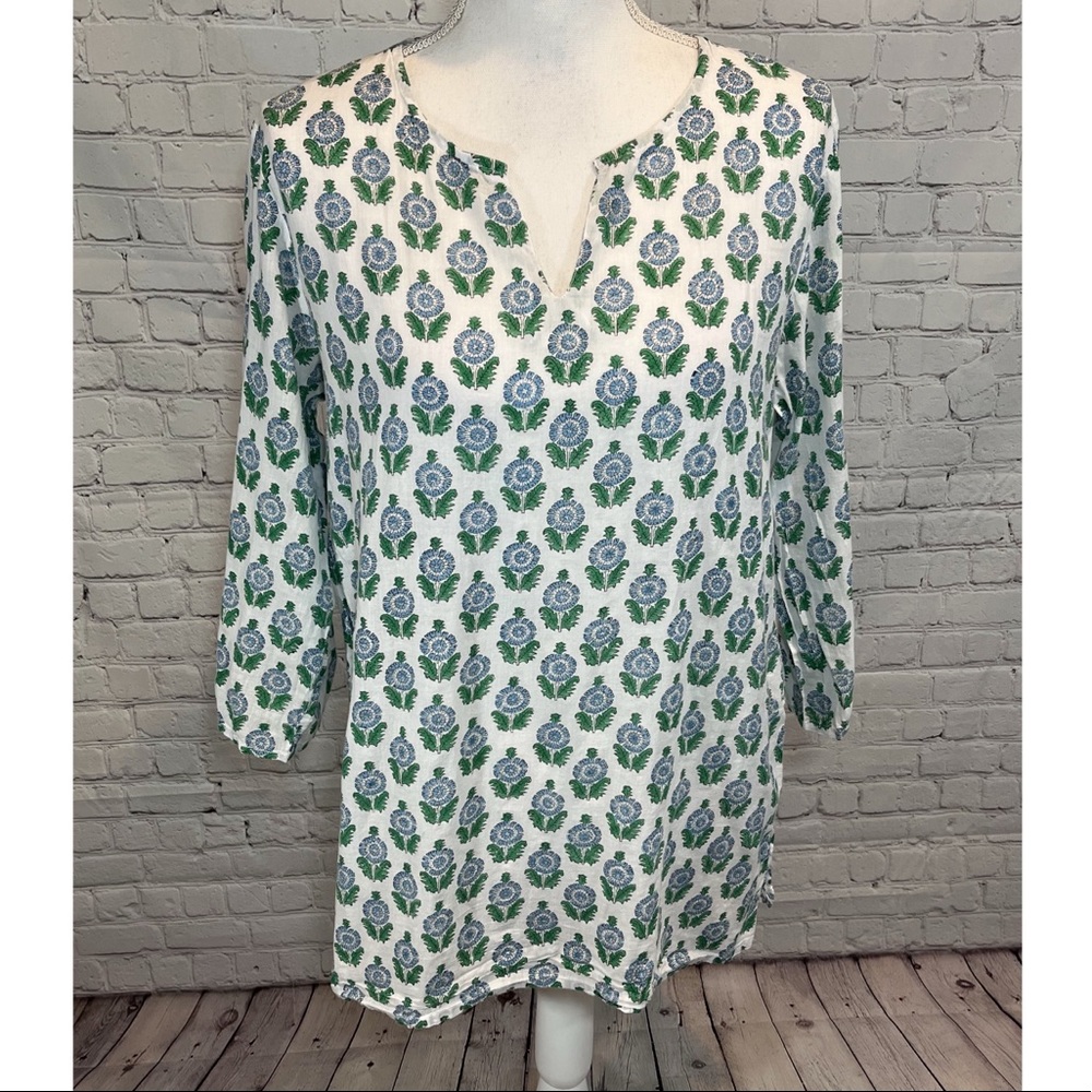 MANGO 100% Cotton Top with 3/4 Sleeves-Medium